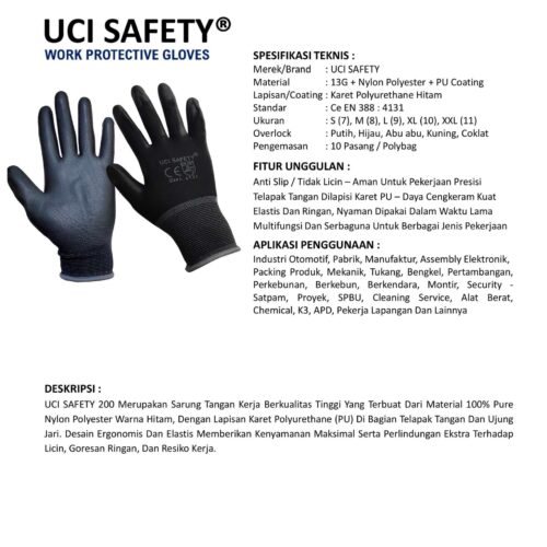Distributor Sarung Tangan Palm Fit Uci Safety Murah di Medan Sumatera Utara