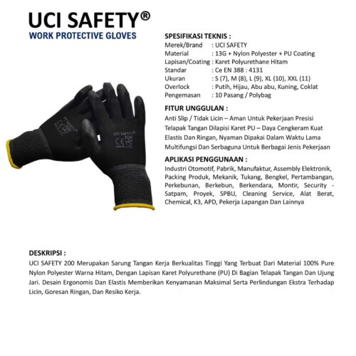 Sarung Tangan Bengkel Uci Safety untuk Proyek & Industri di Yogyakarta