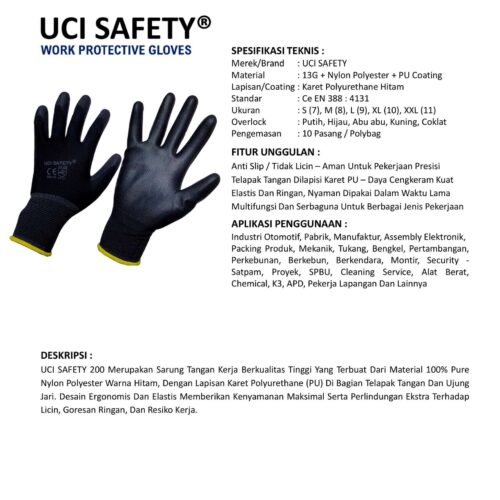 Sarung Tangan Palm Fit Uci Safety untuk Proyek & Industri di Medan Sumatera Utara