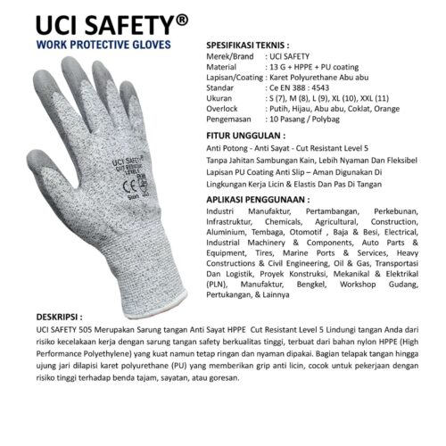 Cutting Pengaman Kerja cocok untuk Hand Gloves